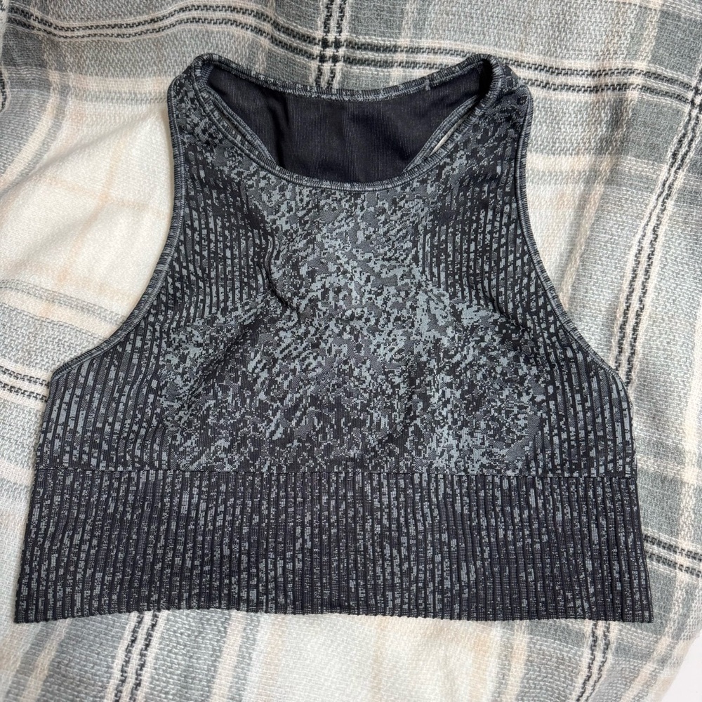 Lululemon Athletica Black Patterned Sports Bra